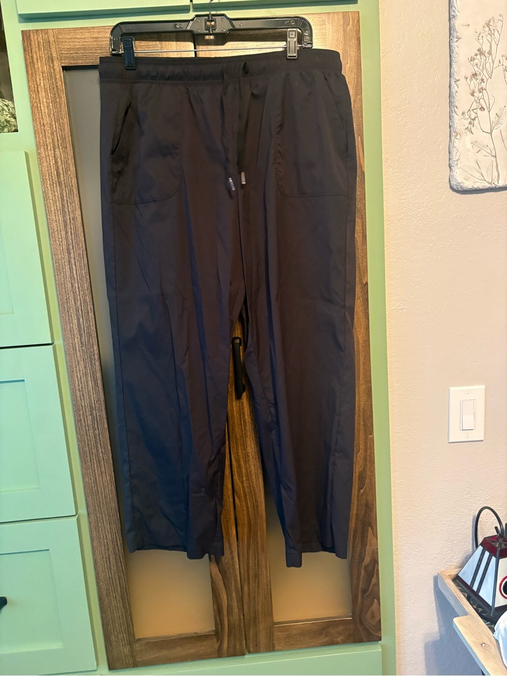 Womens Black Drawstring Casual Pants